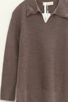 SWAYING 25 Autumn and Winter Seamless Lapel Twisted Wool Pullover SW-SW25AW1T17C2S2-HZ Gray Brown